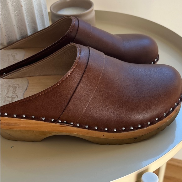 LN Troentorp Classic Brown Leather Clogs Size 36/6 - Picture 7 of 7